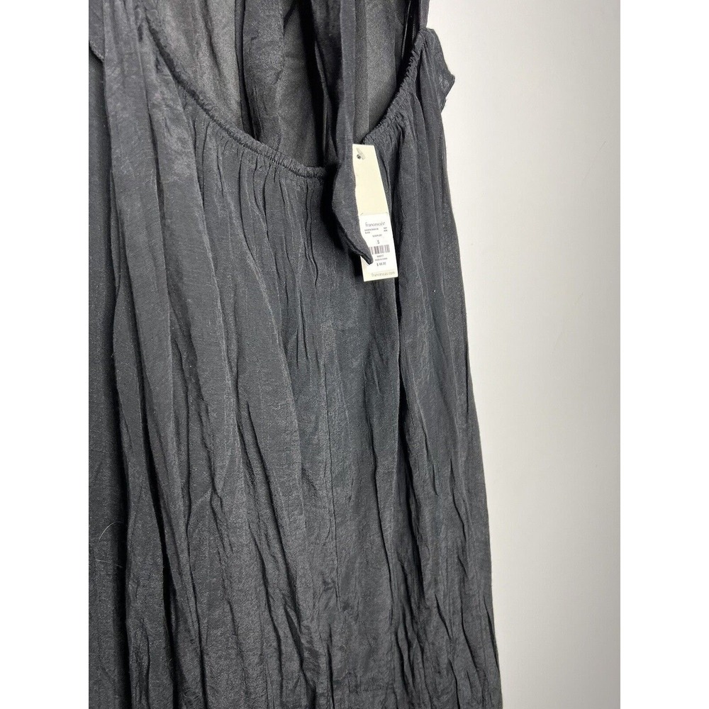 Francescas Blue Rain Maxi Dress Womens Small Black Ruffle Flowy Fairy Whimsigoth - Picture 16 of 16